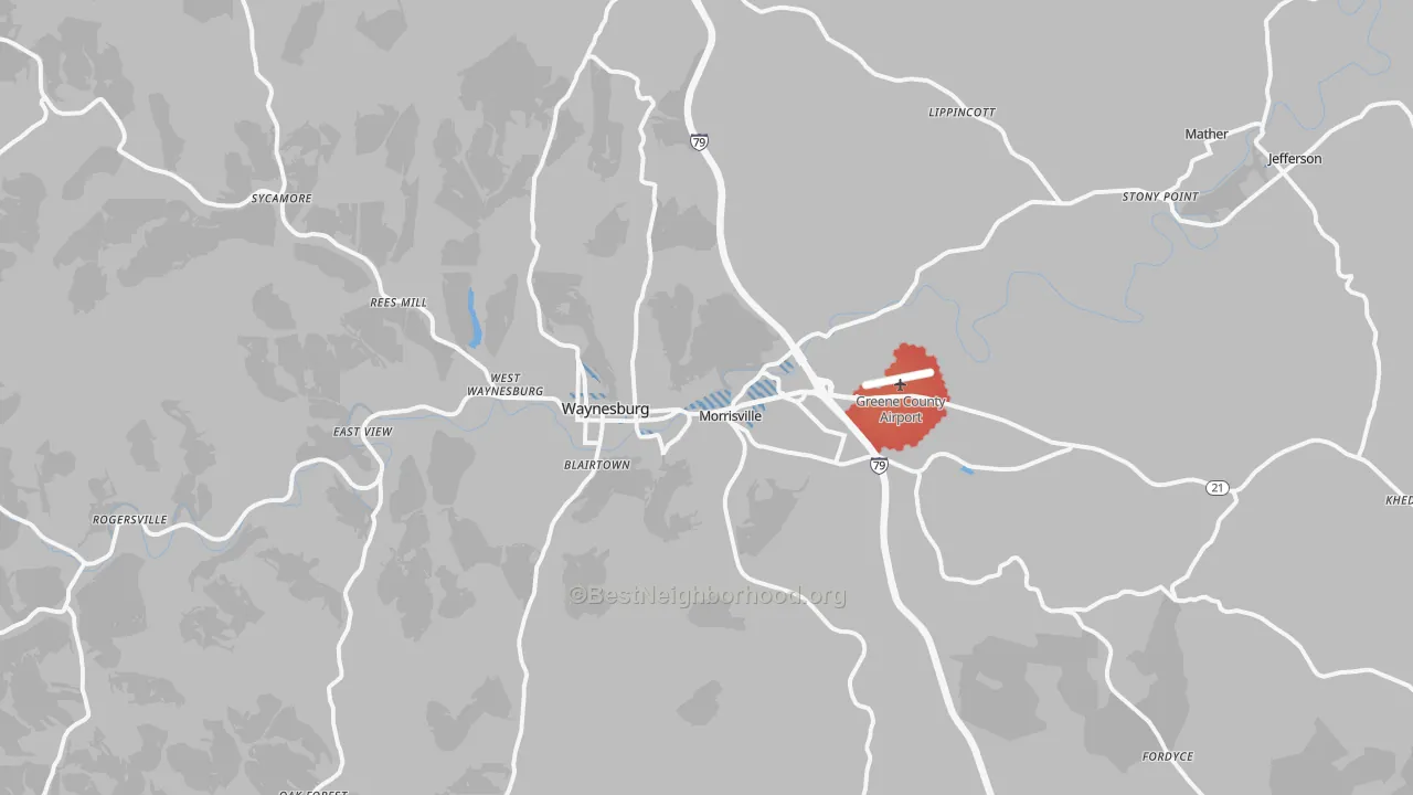 Transit Grade map of Waynesburg, PA