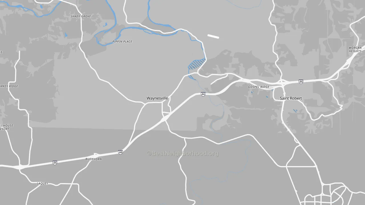 Transit Grade map of Waynesville, MO