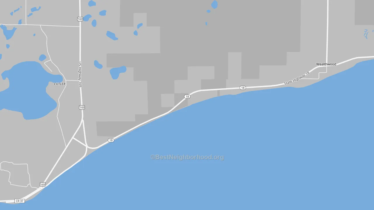 Transit Grade map of Wealthwood, MN