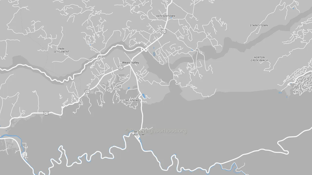 Transit Grade map of Wear Valley, TN