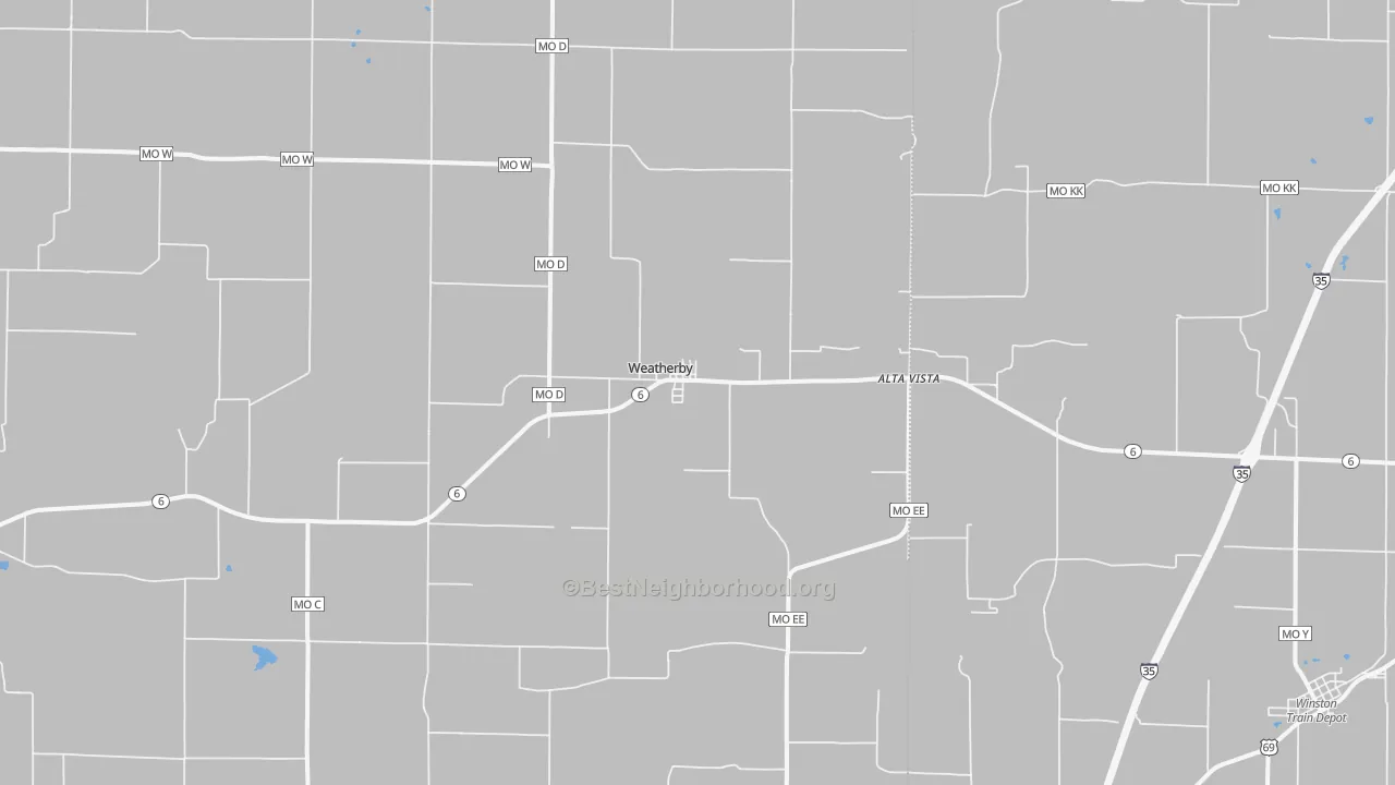 Transit Grade map of Weatherby, MO