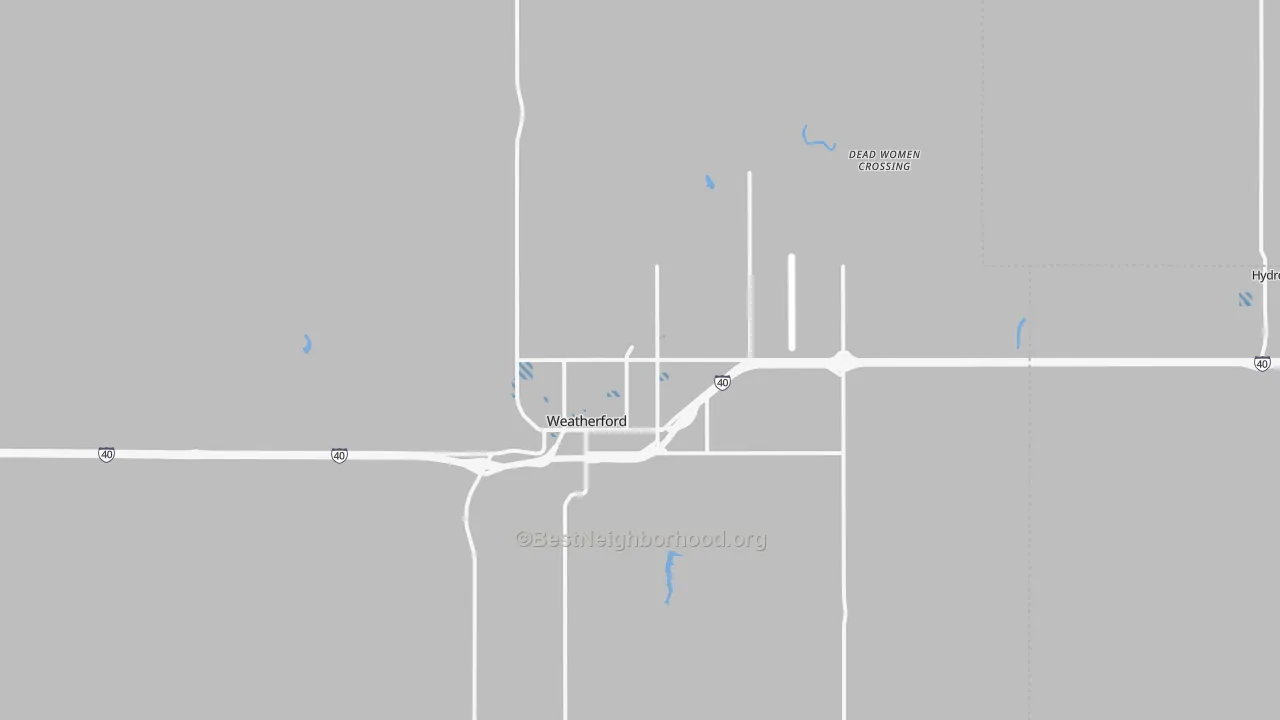 Transit Grade map of Weatherford, OK