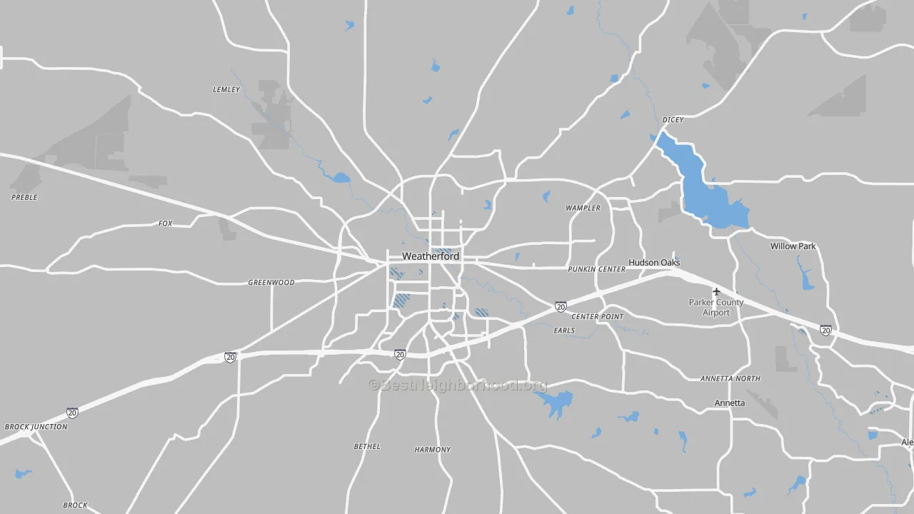Transit Grade map of Weatherford, TX