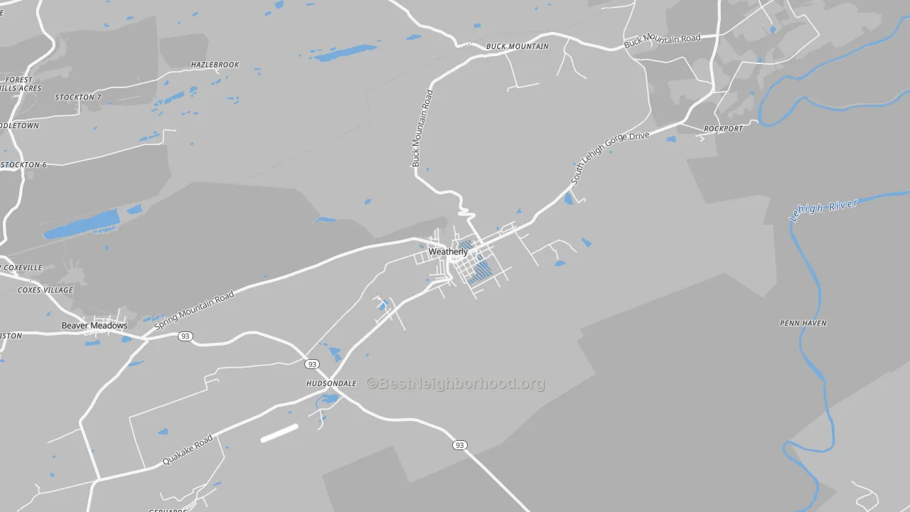 Transit Grade map of Weatherly, PA