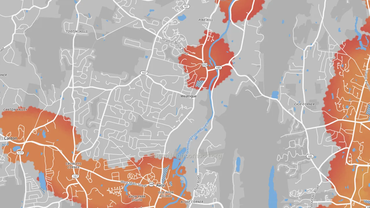 Transit Grade map of Weatogue, CT
