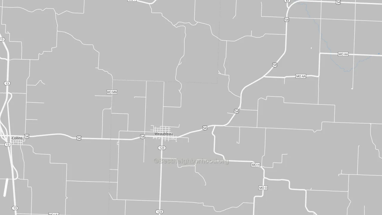 Transit Grade map of Weaubleau, MO