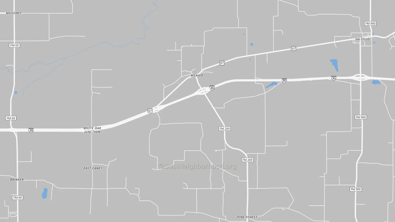 Transit Grade map of Weaver, TX