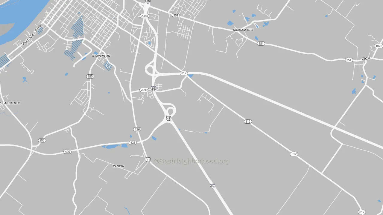 Transit Grade map of Weaverton, KY