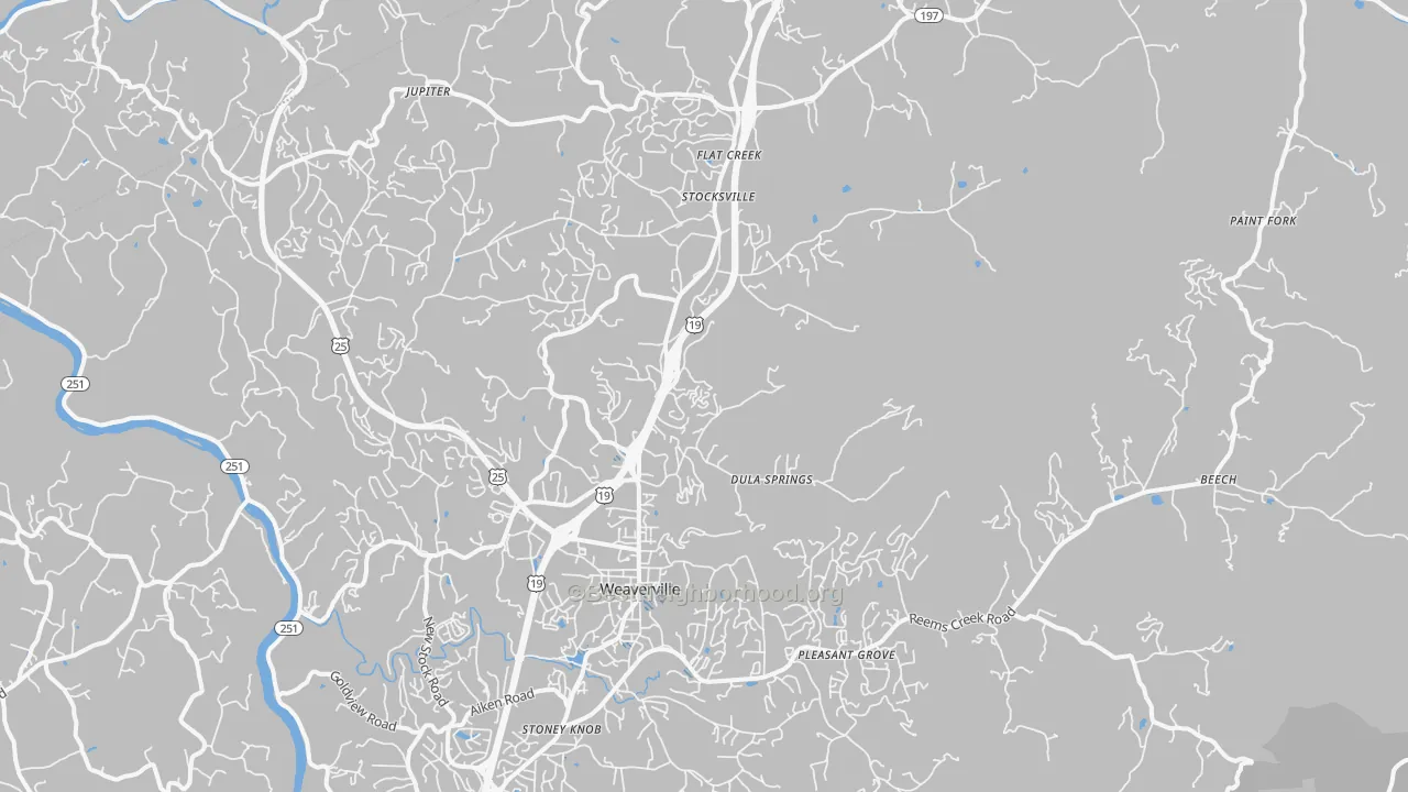 Transit Grade map of Weaverville, NC