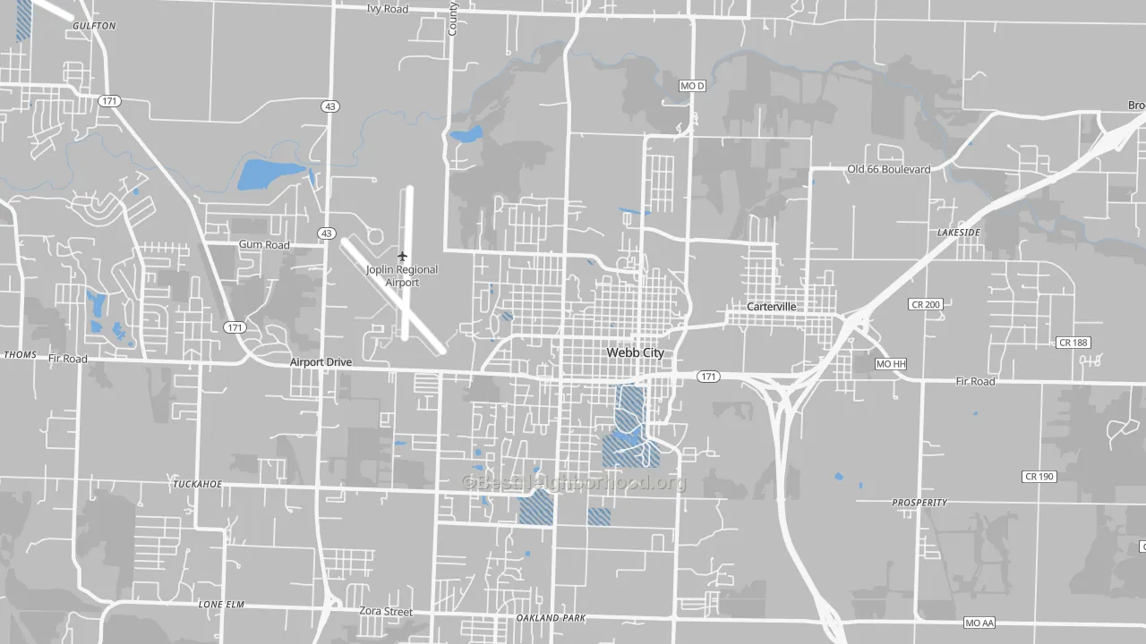 Transit Grade map of Webb City, MO