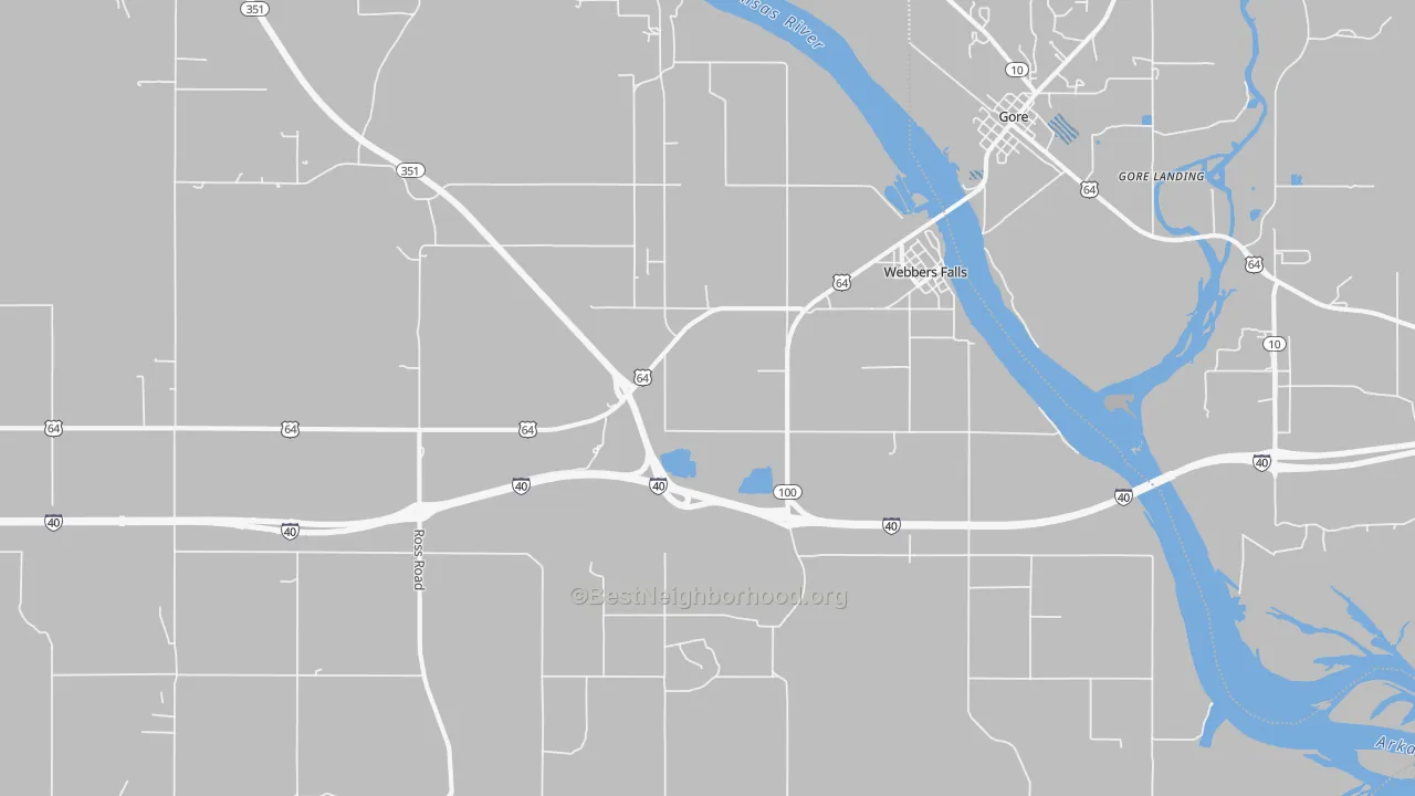 Transit Grade map of Webbers Falls, OK