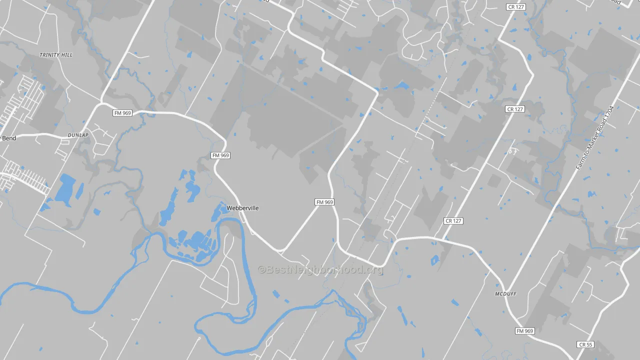 Transit Grade map of Webberville, TX