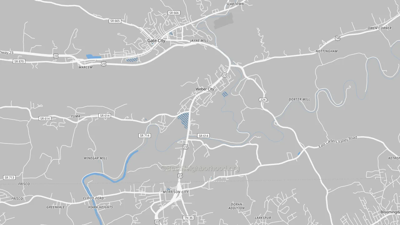 Transit Grade map of Weber City, VA