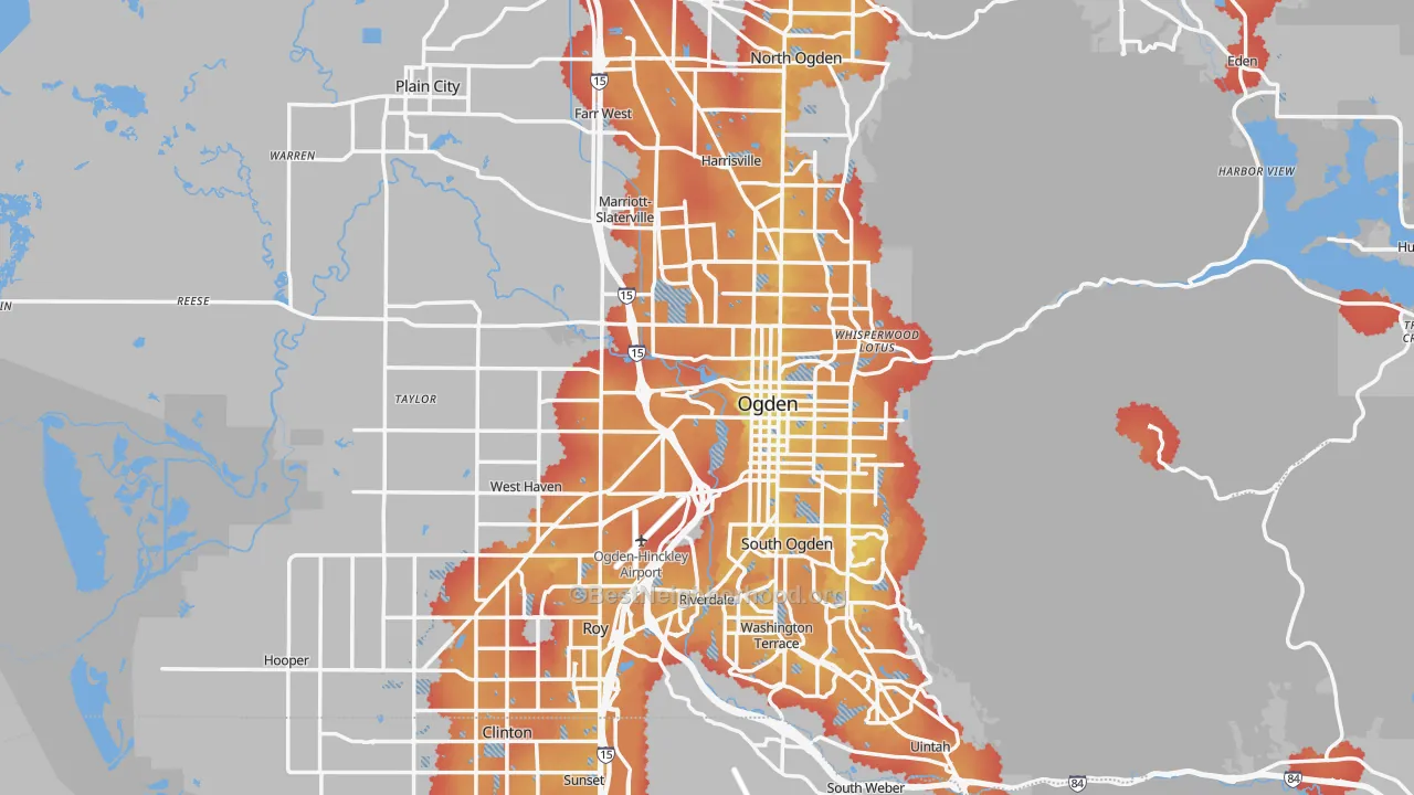 Transit Grade map of Weber County, UT