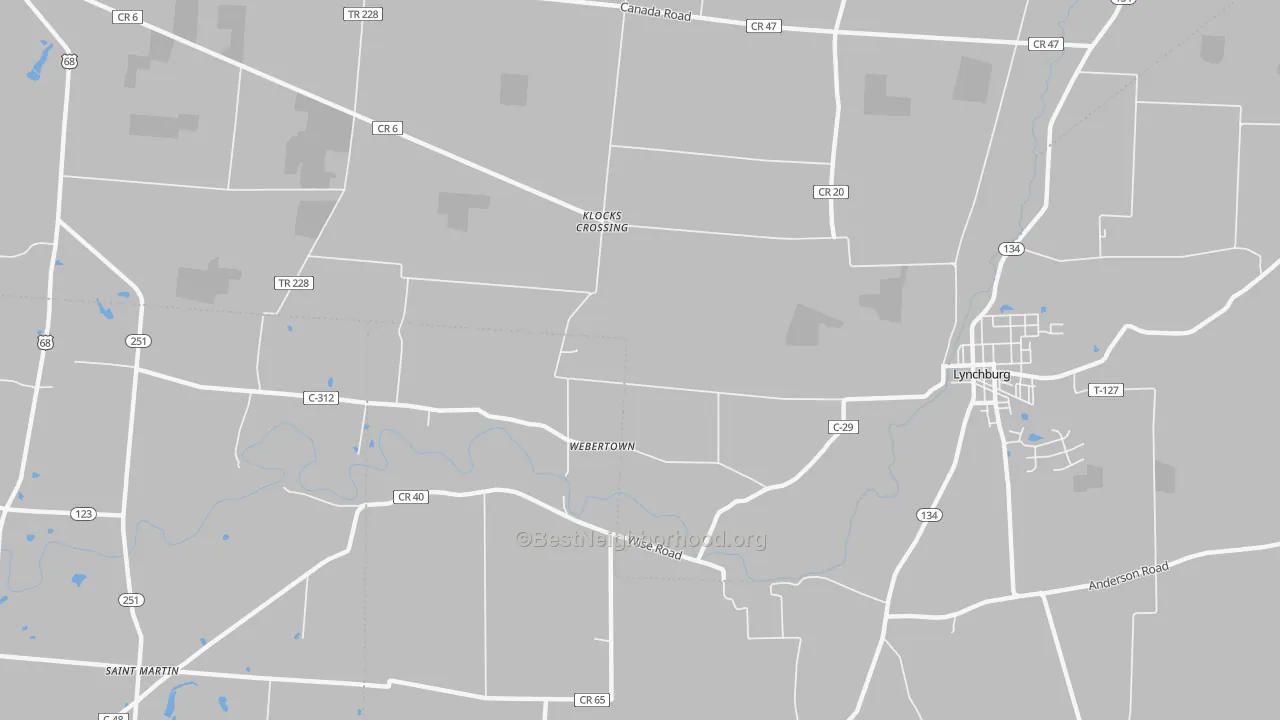 Transit Grade map of Webertown, OH