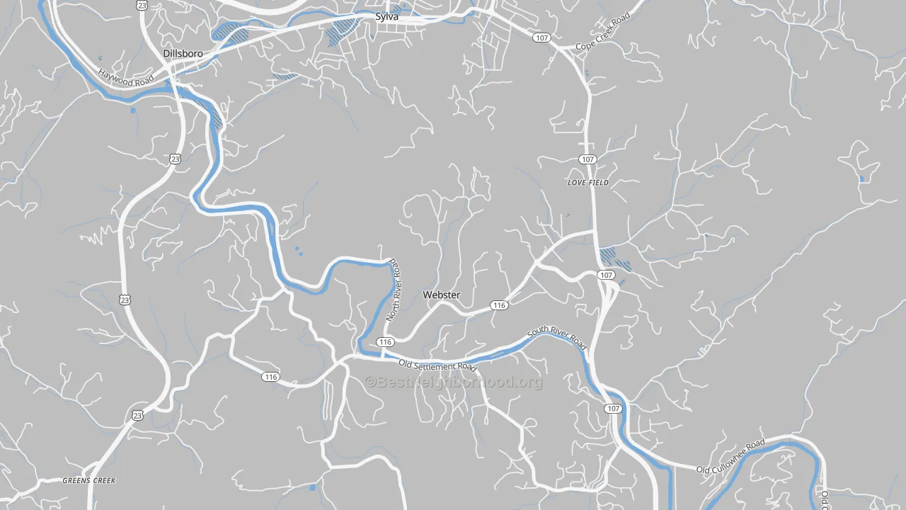Transit Grade map of Webster, NC