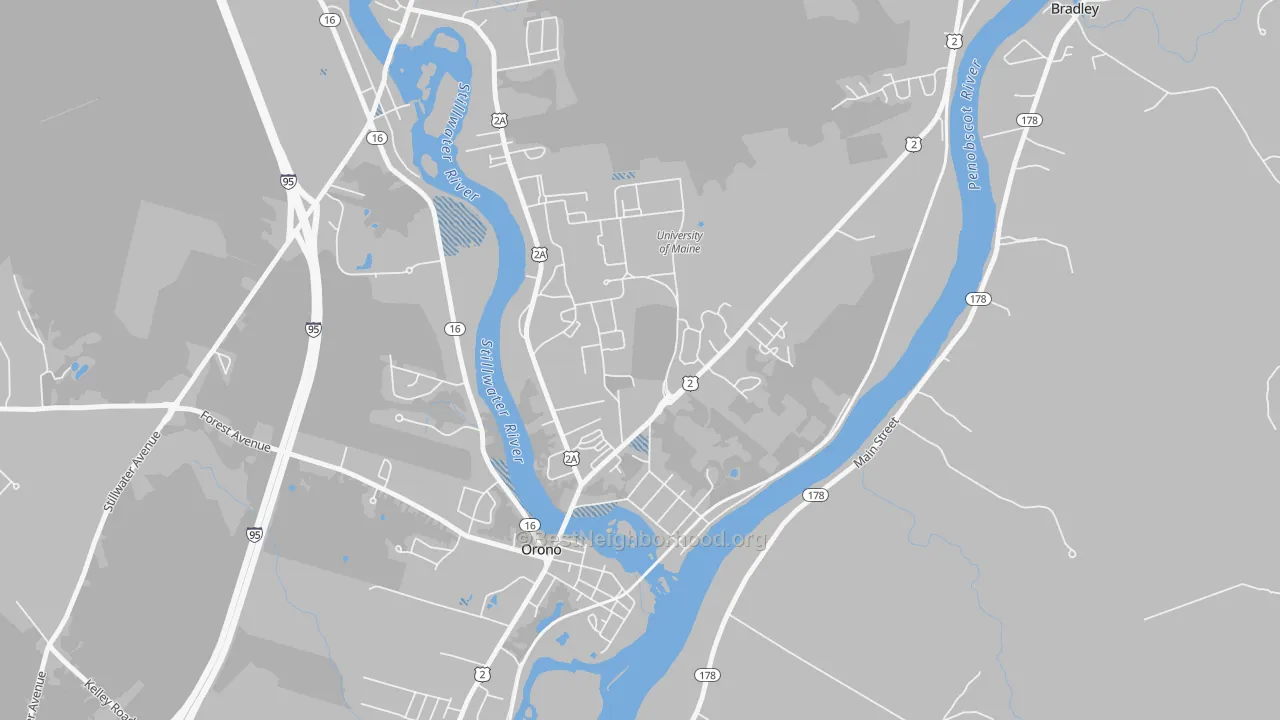 Transit Grade map of Webster, Orono, ME