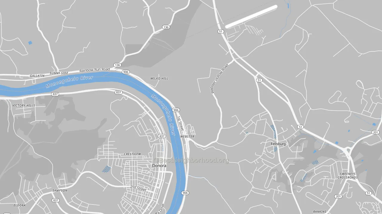 Transit Grade map of Webster, PA