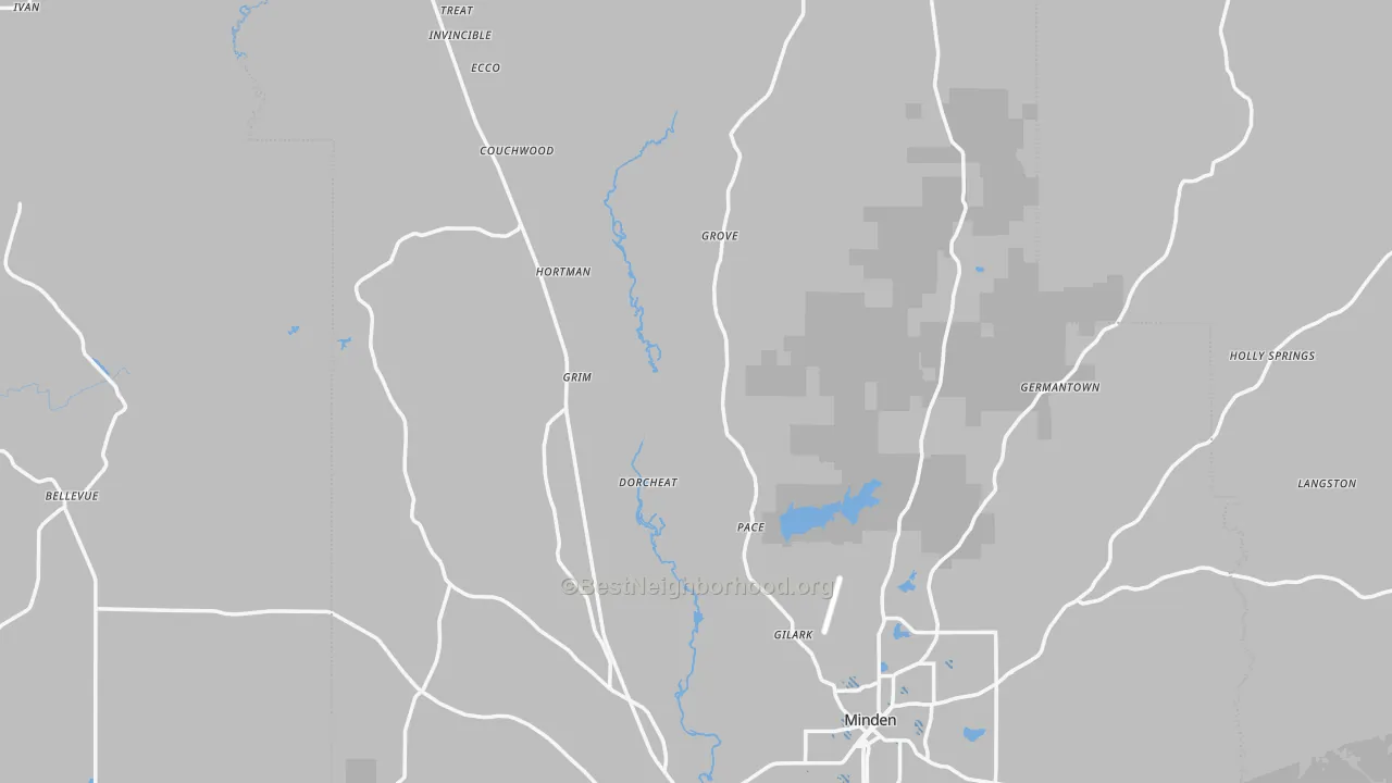Transit Grade map of Webster Parish, LA