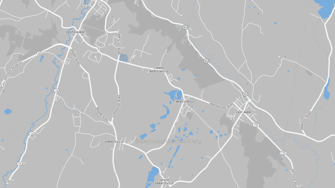 Transit Grade map of Websterville, VT