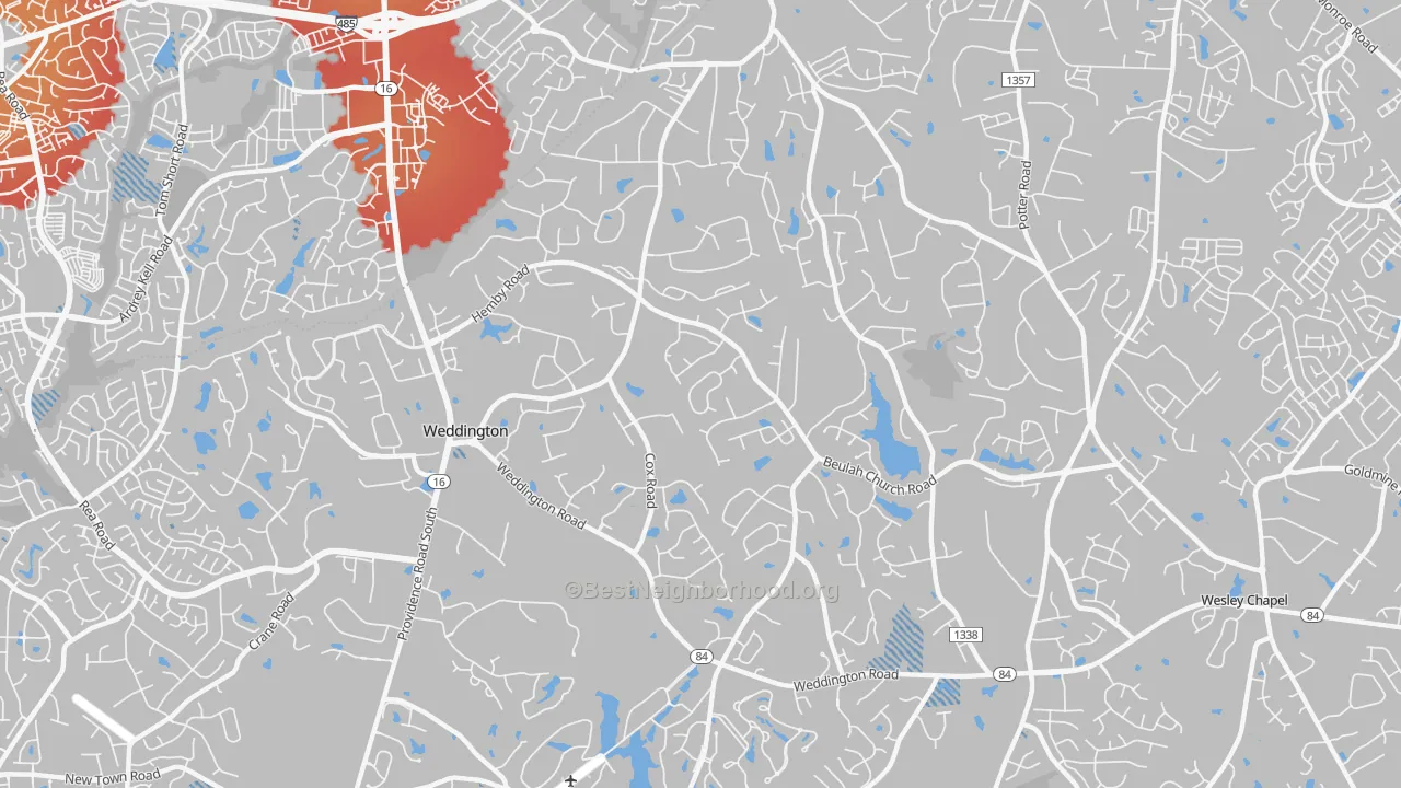Transit Grade map of Weddington, NC