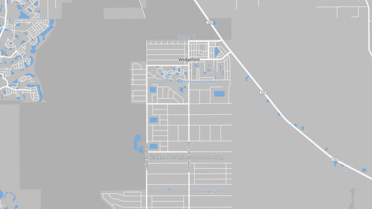 Transit Grade map of Wedgefield, FL