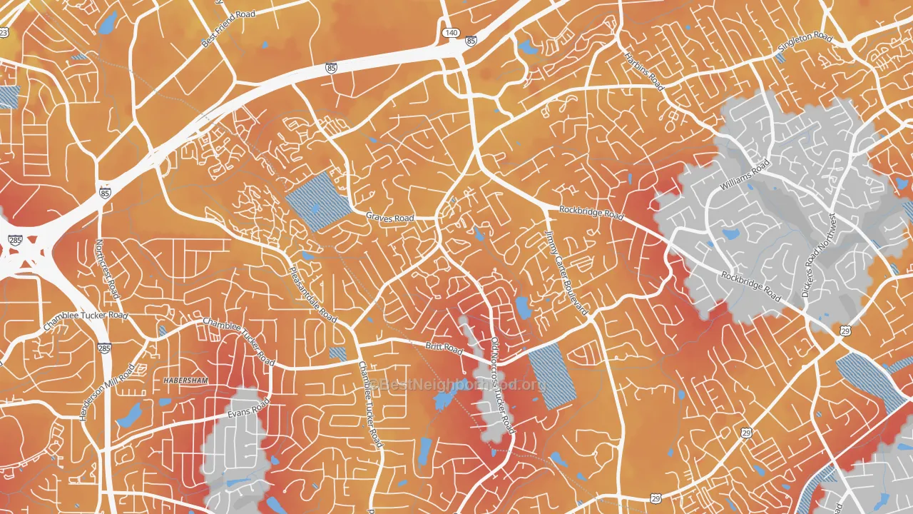 Transit Grade map of Wedgewood, Tucker, GA