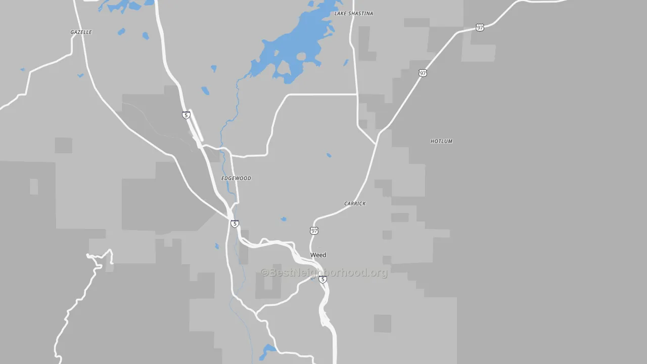 Transit Grade map of Weed, CA