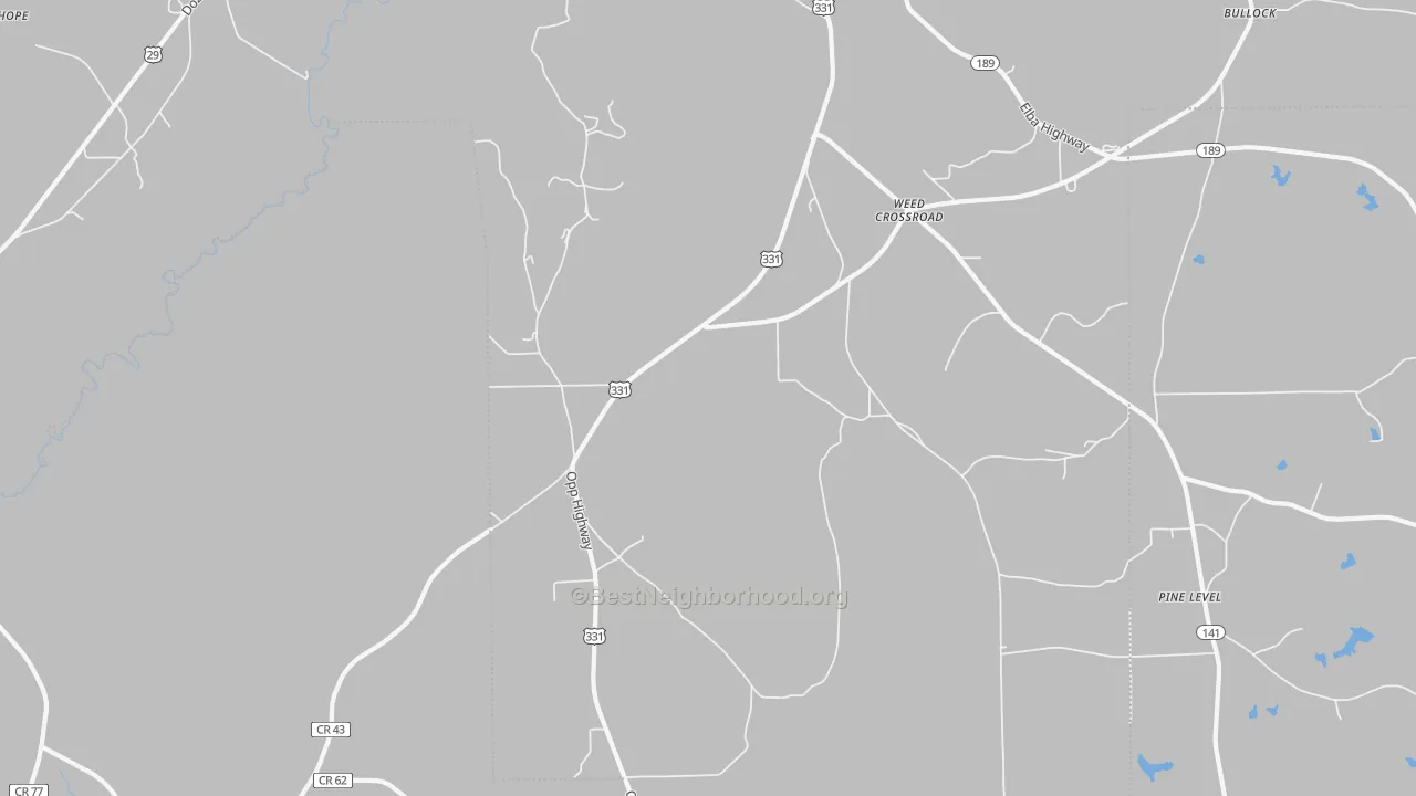 Transit Grade map of Weed Crossroad, AL