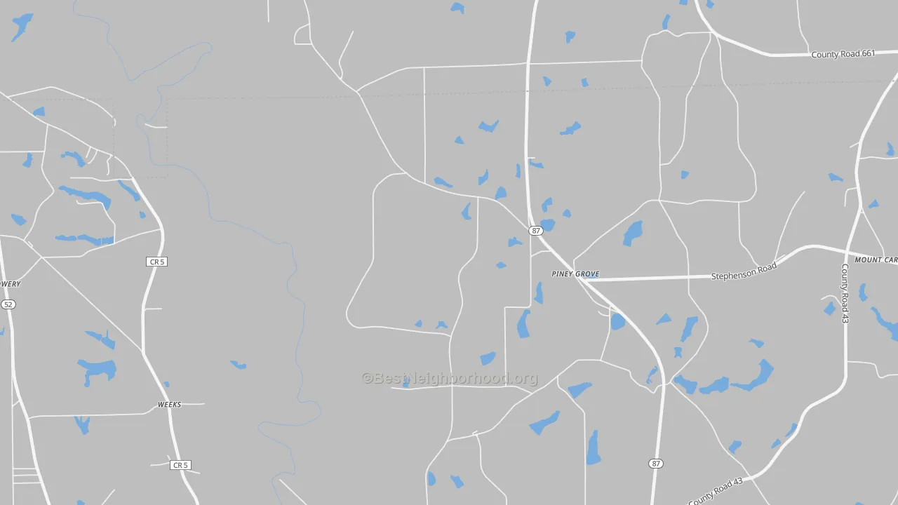 Transit Grade map of Weeks, AL