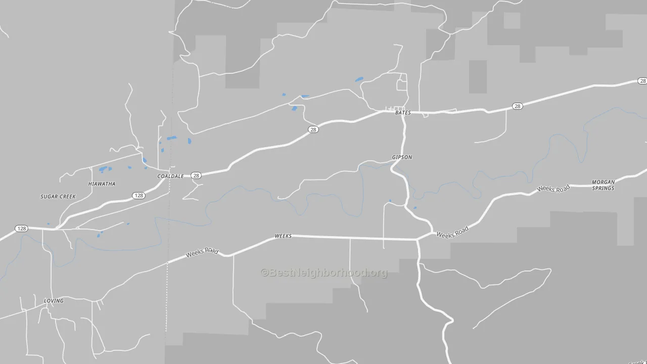 Transit Grade map of Weeks, AR