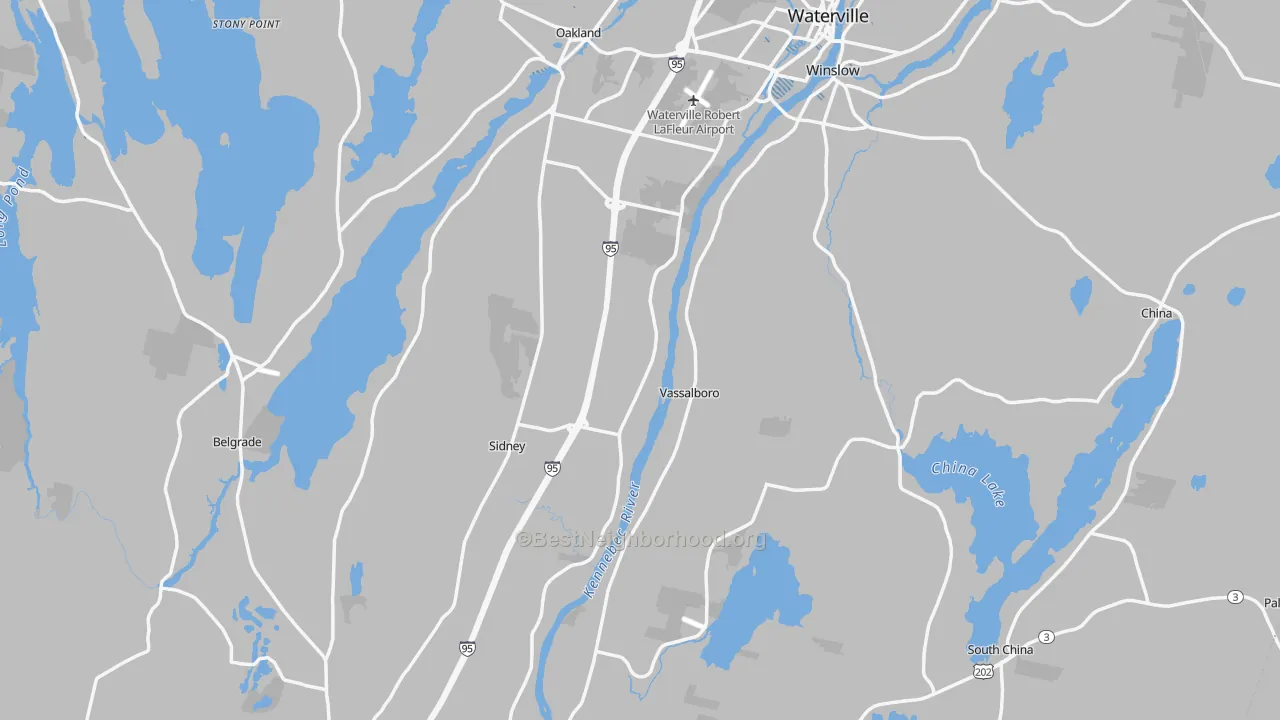 Transit Grade map of Weeks Mills, ME