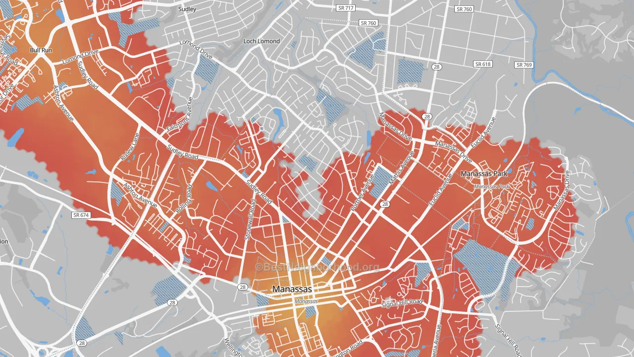 Transit Grade map of Weems, Manassas, VA