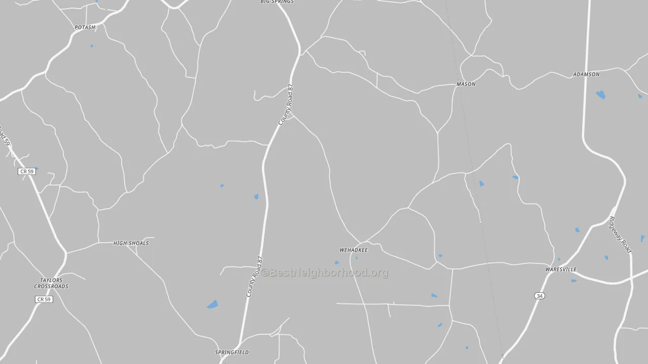 Transit Grade map of Wehadkee, AL