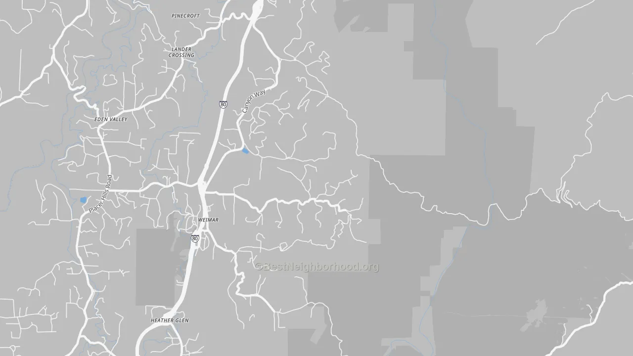 Transit Grade map of Weimar, CA