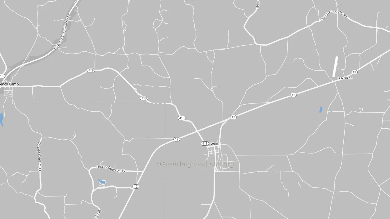 Transit Grade map of Weir, MS