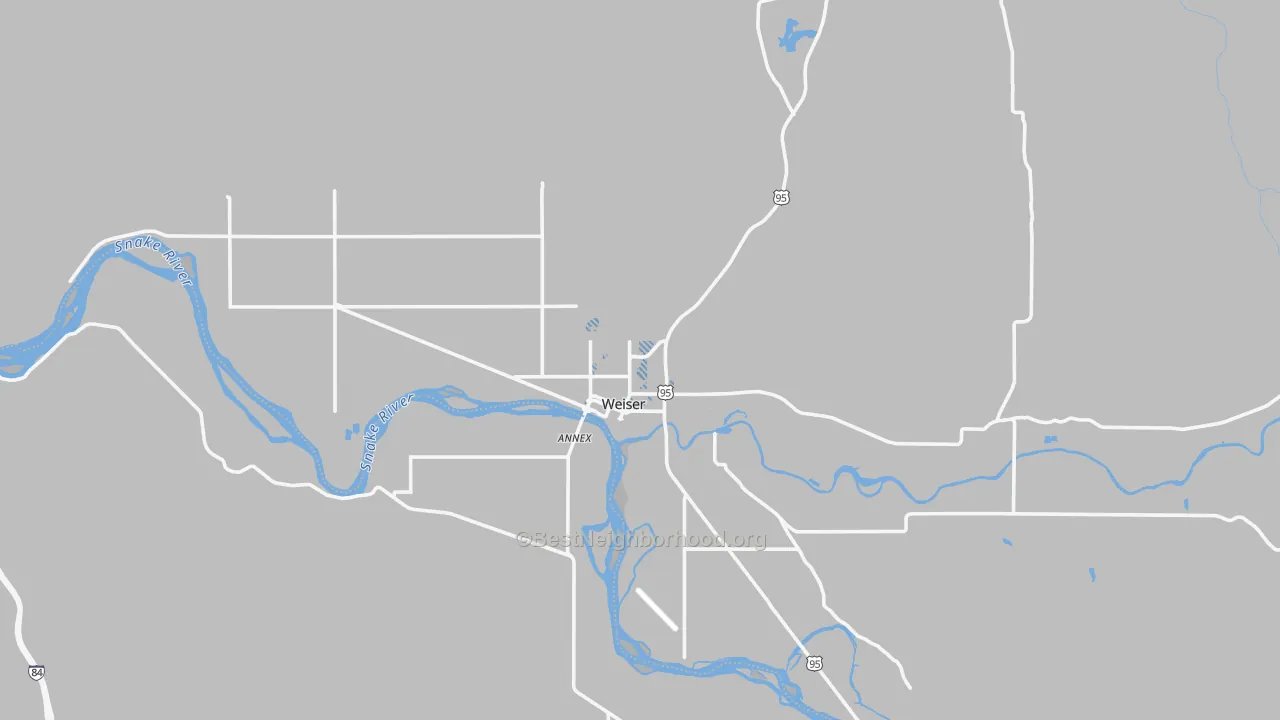 Transit Grade map of Weiser, ID