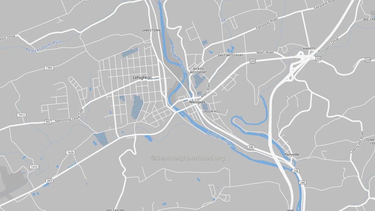 Transit Grade map of Weissport, PA