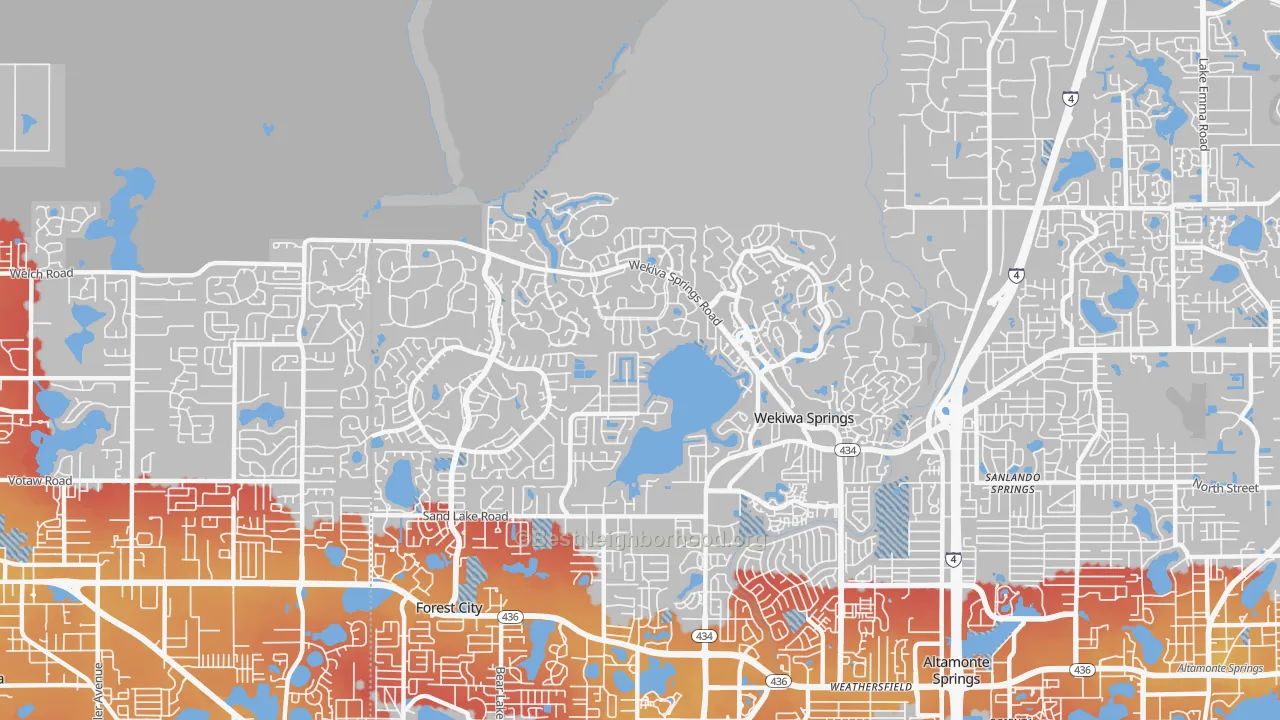 Transit Grade map of Wekiwa Springs, FL