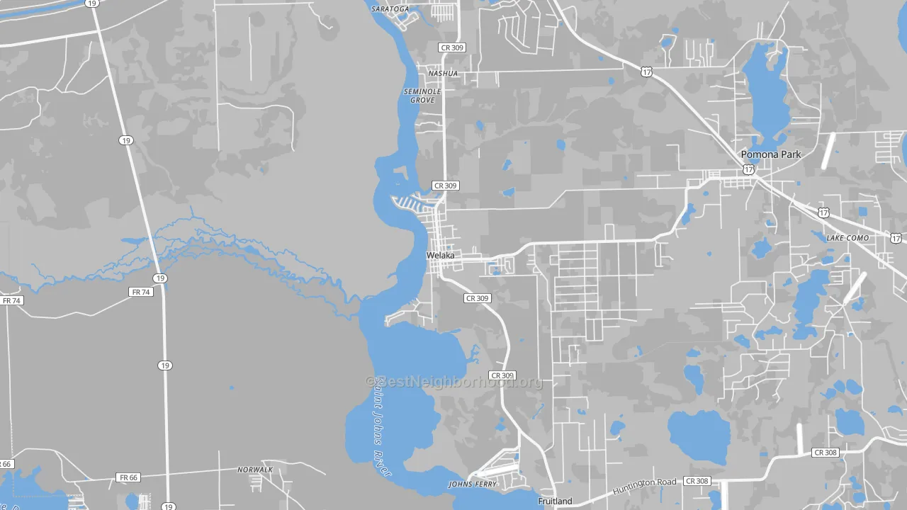 Transit Grade map of Welaka, FL