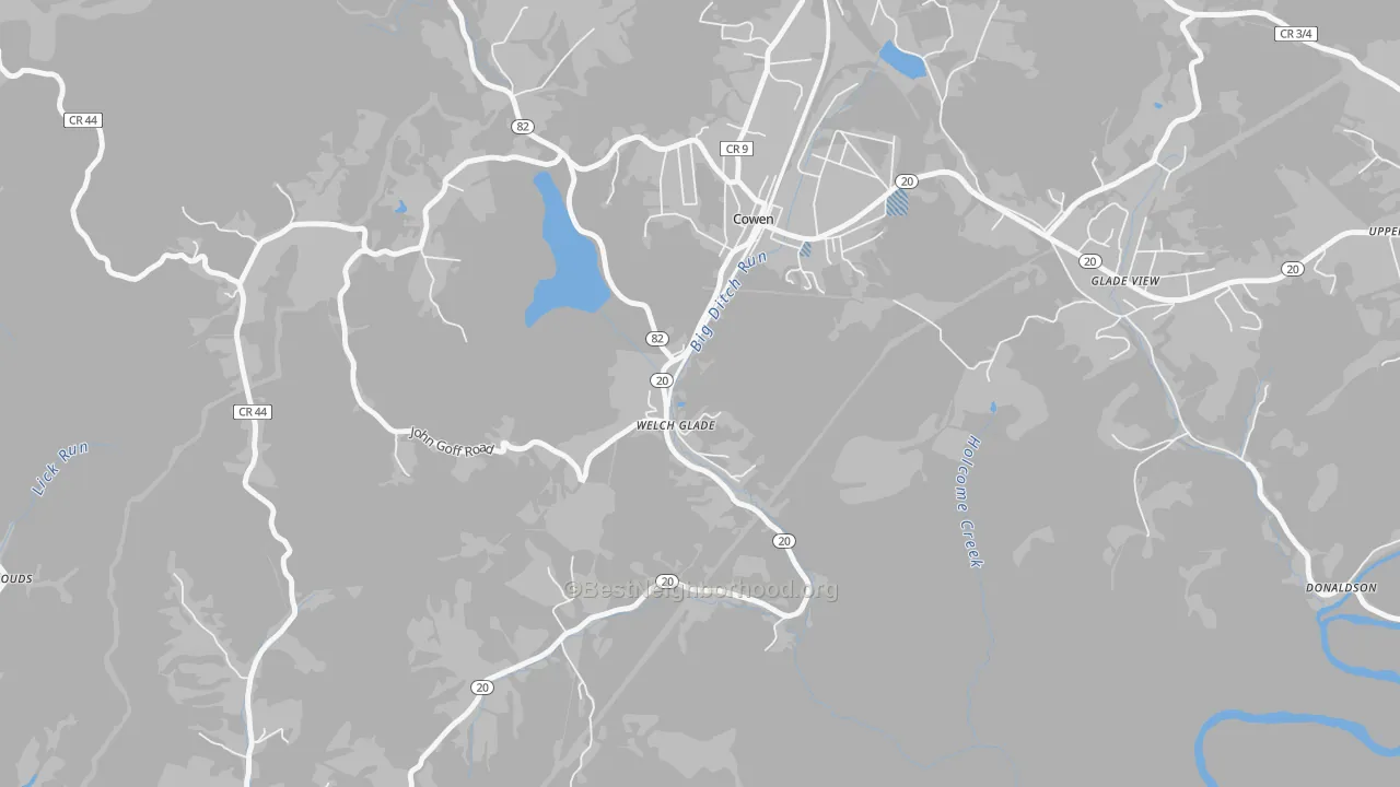 Transit Grade map of Welch Glade, WV