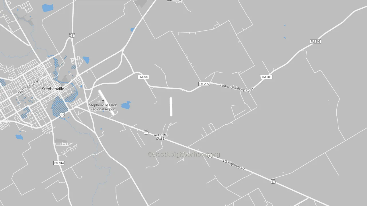 Transit Grade map of Welcome Valley, TX