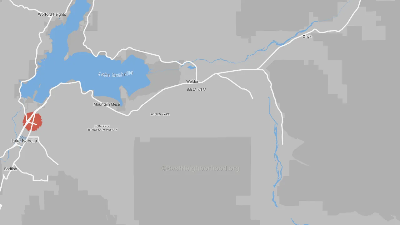Transit Grade map of Weldon, CA