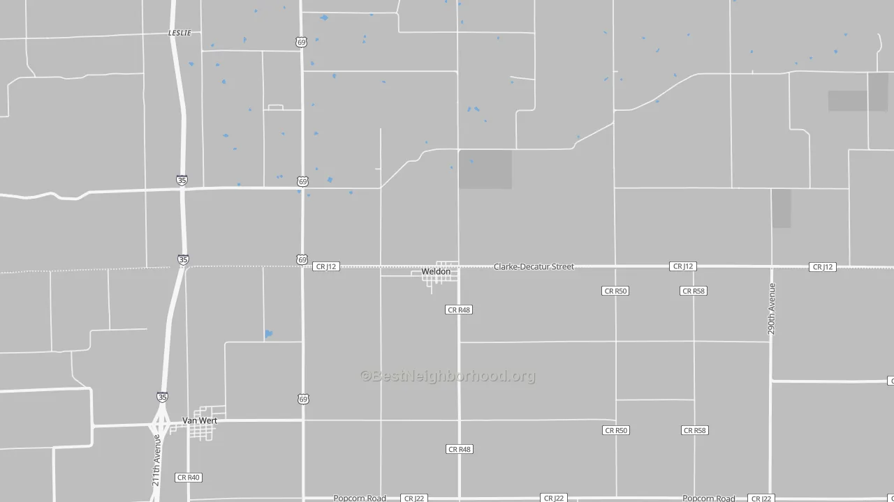 Transit Grade map of Weldon, IA