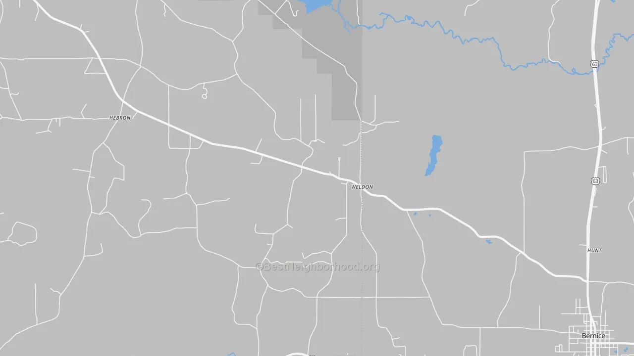 Transit Grade map of Weldon, LA
