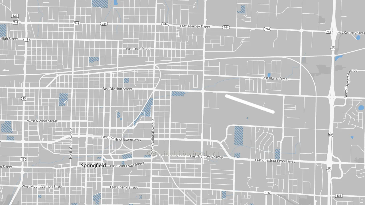 Transit Grade map of Weller, Springfield, MO