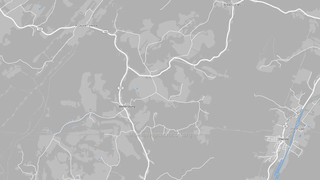 Transit Grade map of Wellersburg, PA