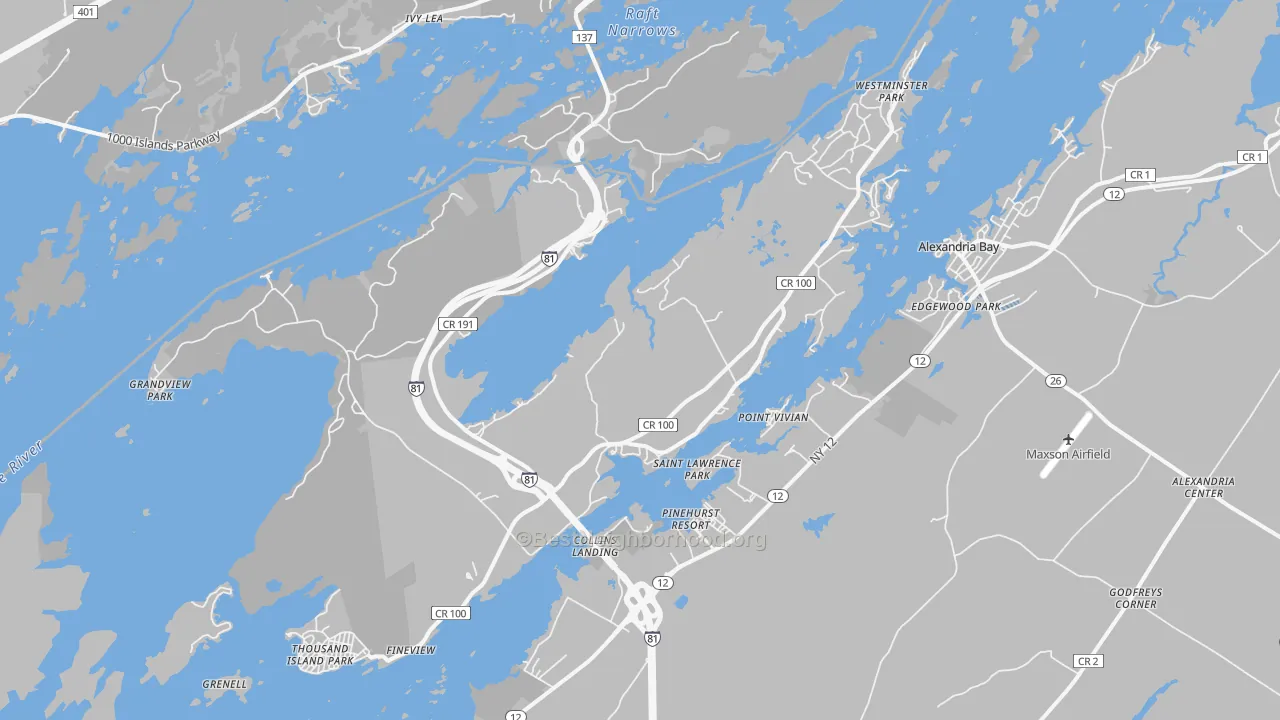 Transit Grade map of Wellesley Island, NY