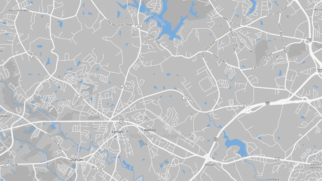 Transit Grade map of Wellford, SC