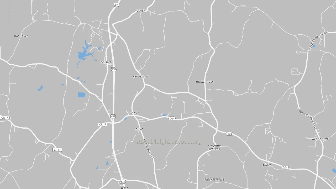 Transit Grade map of Wellington, AL